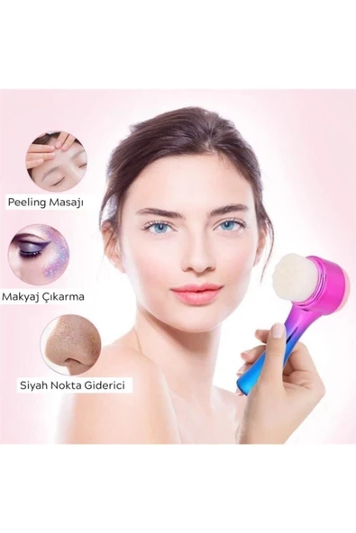 Pazariz Renkli Cilt Yüz Temizlik Peeling Etkili Fırça ürün görseli 1