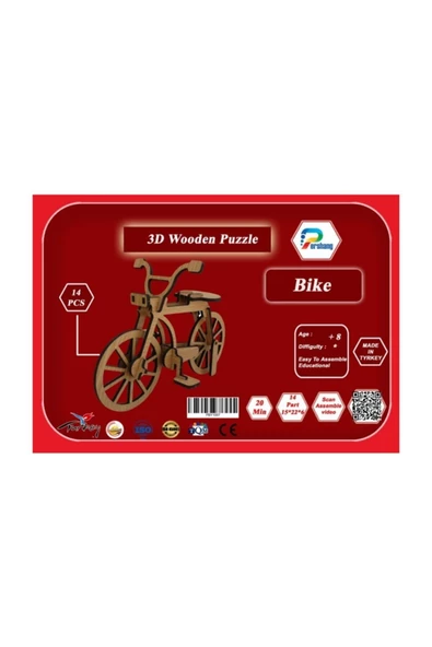 Pazariz 3d Puzzle Üç Boyutlu Puzzle Bisiklet 14 Parça ürün görseli 1