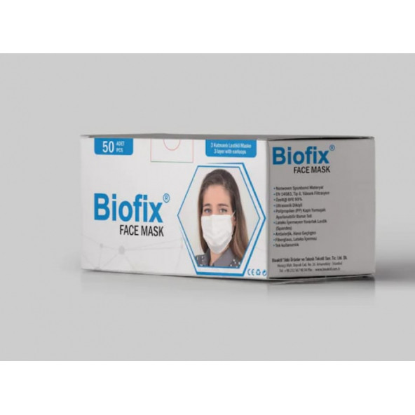 Biofix 3 Katmanlı Tek Kullanımlık Medikal Cerrahi Maske 50'li x 2 Kutu 100 Adet ürün görseli 1