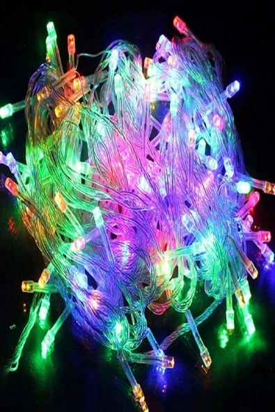 Pazariz 100 Ledli 8 Fonksiyonlu Karışık Renkli Led Dekor Lambası ürün görseli 1