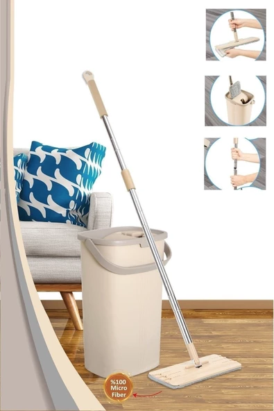 Pazariz Spin Mop Tablet 3 Bezli Temizlik Kova Seti Yeni Nesil Temizlik Seti Spin Mop ürün görseli 1