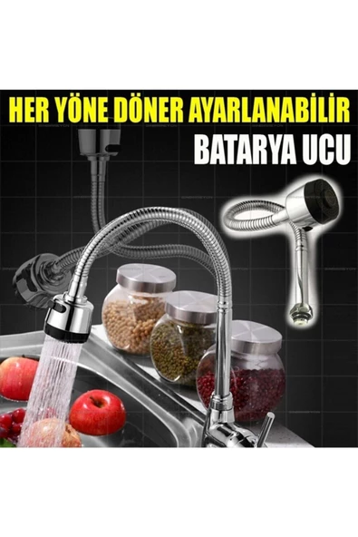 Pazariz Pazarız Spiral Musluk Başlığı 2 Fonksiyonlu Oynar Başlıklı ürün görseli 1
