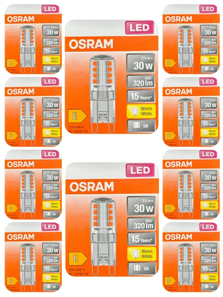 Osram 2,6W (30W) 2700K (Sarı Işık) G9 Duylu Led Kapsül Ampul (10 Adet) ürün görseli 1