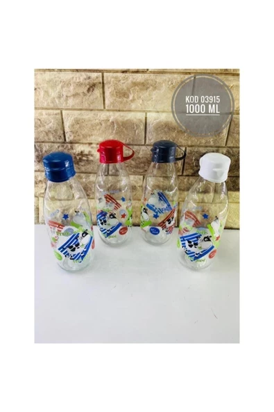 Pazariz Titiz Süt - Su Şişesi 4 Adet Moo Bottle 1 Litre + Şişe Temizleme Fırçası Hediye ürün görseli 1