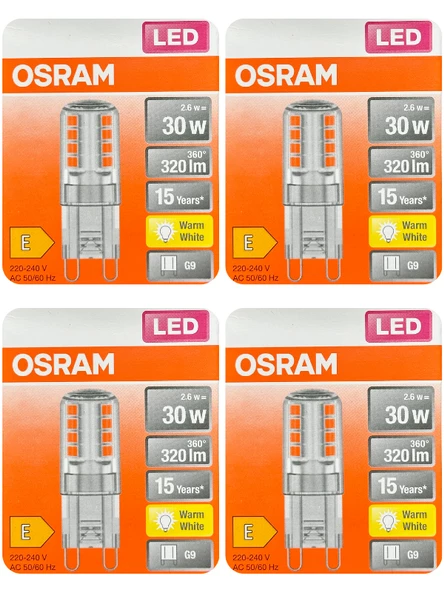 Osram 2,6W (30W) 2700K (Sarı Işık) G9 Duylu Led Kapsül Ampul (4 Adet) ürün görseli 1