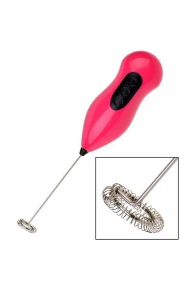 Pazariz Hongkin Pilli Mini Mixer Kahve Süt Köpürtücü Karıştırıcı Cappucino Mixer Pembe ürün görseli 1