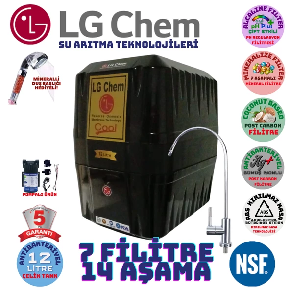 LG Chem COOL BEYAZ POMPALI 12 LİTRE 7 FİLTRE 14 AŞAMA SU ARITMA CİHAZI ürün görseli 1