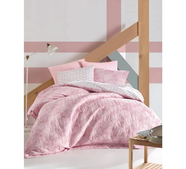 Cotton Box Minimal Best Complete Set Çift Kişilik Nevresim Takımı Pembe ürün görseli 1