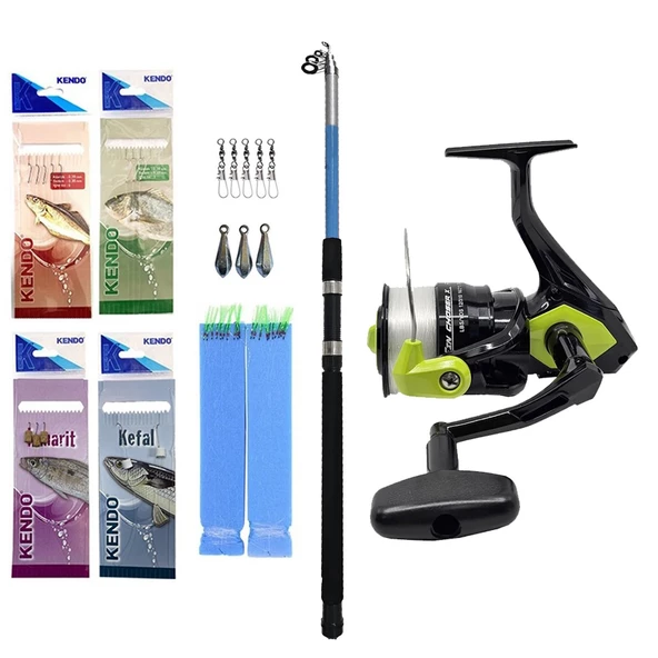 Yek Outdoor Hazır Olta Seti Kendo Elbe 3.50m 70-150gr Olta Kamışı&Okuma Fin Chaser 40 Olta Makinesi ürün görseli 1