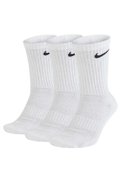 Nike Everyday Cushioned 3'lü Havlu Çorap Uzun Çorap Beyaz 3 Çift ürün görseli 1