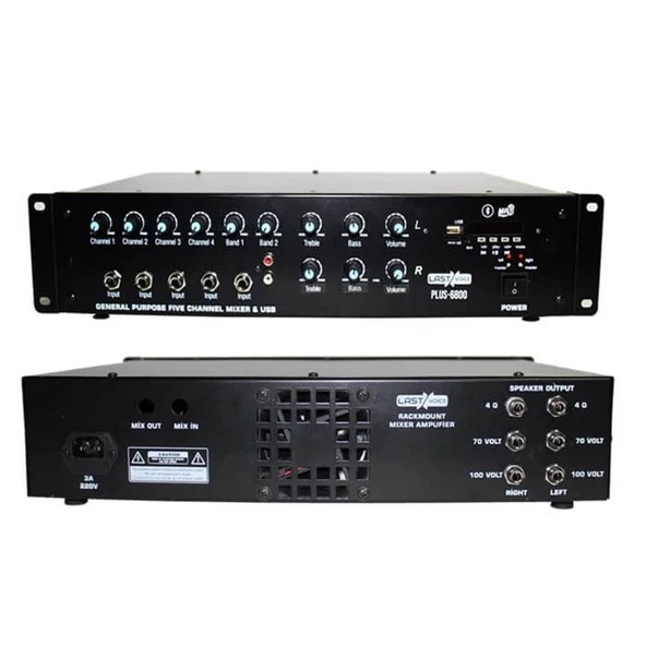 Lastvoice Plus-6800 Stereo Çift Trafolu 2x400 Watt Mikser Anfi ürün görseli 1