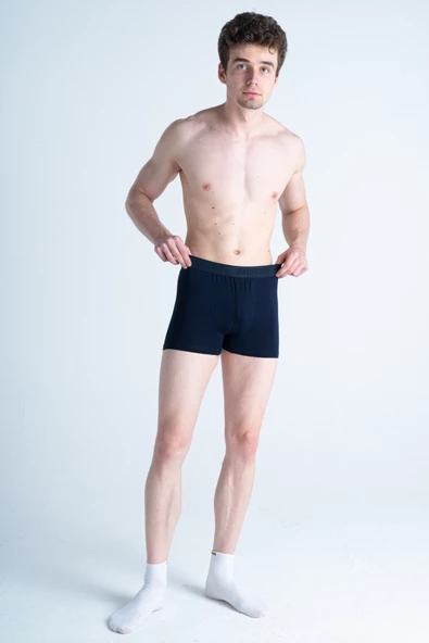 Mercan Erkek Lacivert 6'lı Pamuklu Esnek Premium Likralı Boxer ürün görseli 1