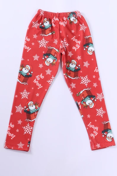 KIZ ÇOCUK YILBAŞI TAYT NOEL BABA BASKILI E31 - Resim 2