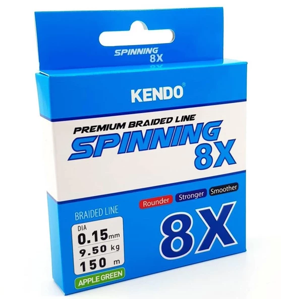Kendo Spinning 8X Fighting 150 mt Örgü ip (Apple Green) ürün görseli 1