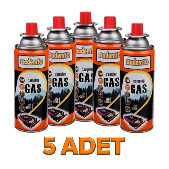 Kamp Gazı 5 Adet Bütan Propan Gaz Tüpü Portatif Ocak Kartuşu Tek kullanımlık Pürmüz 400 ml ürün görseli 1