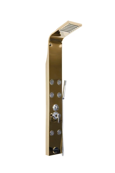 Sam Banyo Toscana Gold Duş Paneli, Masajlı Duş Seti, Şelaleli Alt Muslukdikey Jakuzi, Robot Duş ürün görseli 1