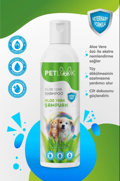 PetLook Köpek Kuru Köpük Şampuanı Aloavera Özlü 200 ml, Köpük Kedi ve Köpek Şampuanı ürün görseli 1