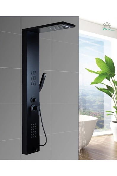 Sam Banyo Niagara Black Style Duş Paneli, Masajlı Duş Seti, Dikey Jakuzi, Robot Duş ürün görseli 1