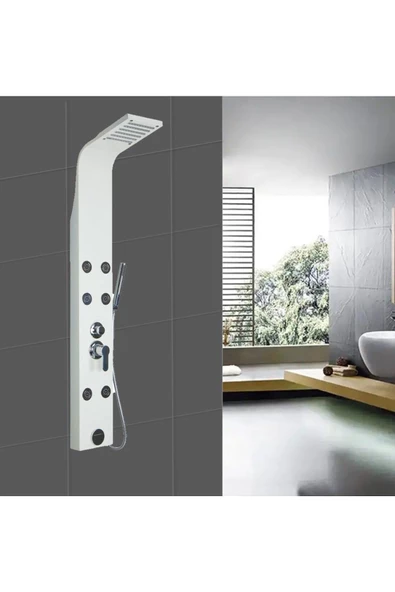 Sam Banyo Toscana Beyaz Yuvarlak Jetli Masajlı Duş Paneli, Duş Kolonu, Robot Duş, Duş, Dikey Jakuzi ürün görseli 1