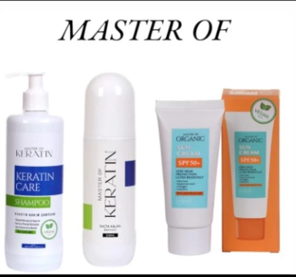 MASTER OF KERATİN ŞAMPUAN + BAKIM SÜTÜ + GÜNEŞ KREMİ ÜÇLÜ BAKIM SETİ ürün görseli 1