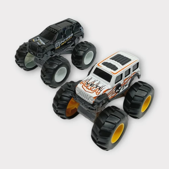 Mini Off-Road Araçlar 2'li - Siyah Beyaz - Resim 3