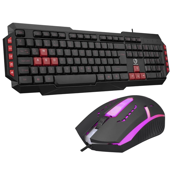 Hytech Hyk- 46 Gamy Combo Siyah Klavye Mouse Set ürün görseli 1