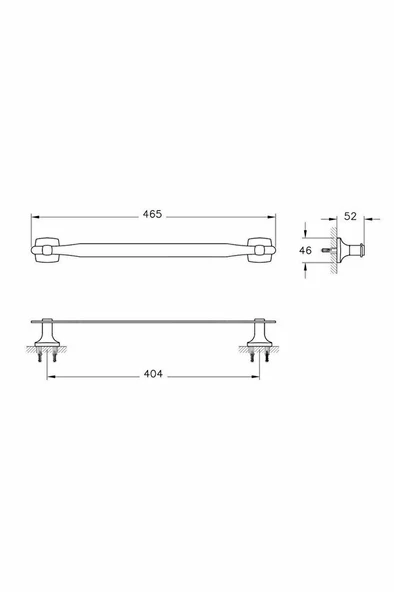 Base 400 A44119 Uzun Havluluk, Krom - Resim 2