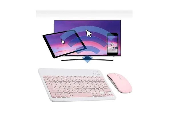 2.4 Ghz Wireless Kablosuz Klavye Ve Mouse Seti Bluetooth Keyboard - Resim 3