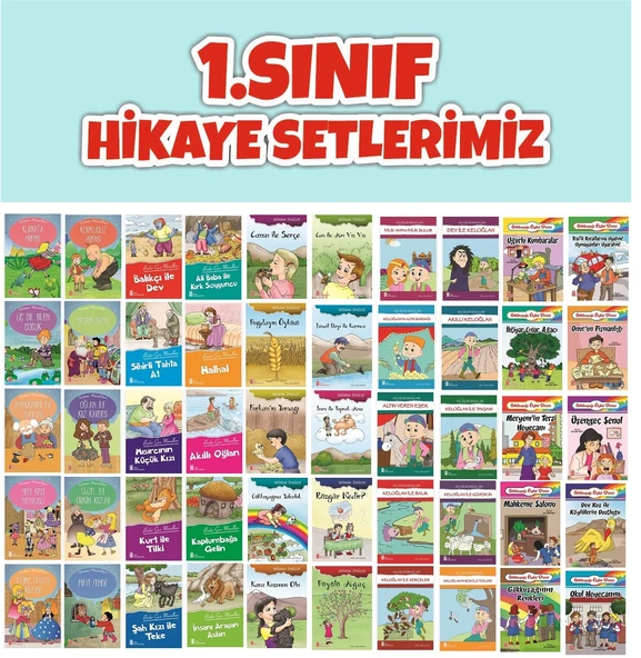 1.Sınıf Kitaplık ve Kütüphane İçin 50 li Hikaye Seti (16 sayfa) ürün görseli 1