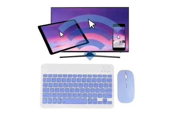 2.4 Ghz Wireless Kablosuz Klavye Ve Mouse Seti Bluetooth Keyboard - Resim 4