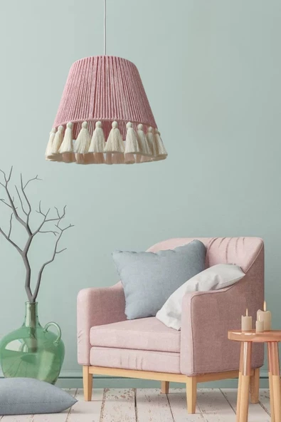 Arne'R Pembe Avize, Salon avize, Yatak odası avize, Çocuk odası avize, Bohem avize ürün görseli 1