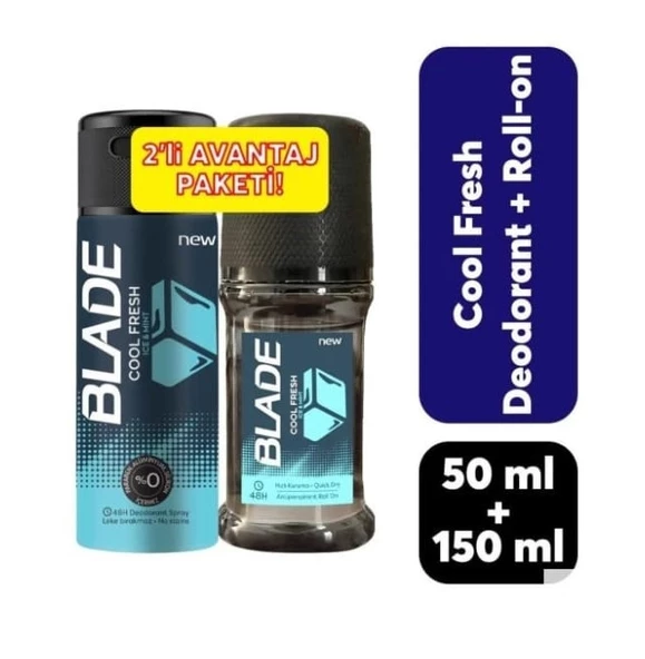 Blade Cool Fresh Deodorant 150 ML + Roll On 50 ML Avantajlı Paket ürün görseli 1