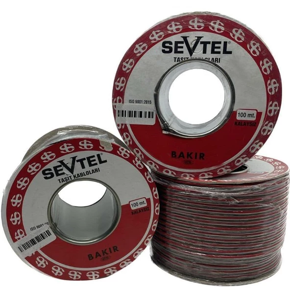 Sevtel Yassı Kordon Kablo 2*0.75 Mm2 Siyah 1 Mt - 5000 ürün görseli 1