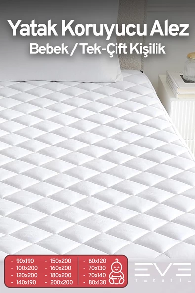 Kapitone Fitted Yatak Koruyucu Alez Tek Ve Çift Kişilik Kapitoneli Microfiber Yatak Alezi ürün görseli 1