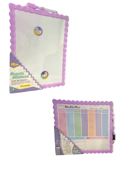 Maxx JL-115 Çift Taraflı Kalemli Yazı Tahtası Silgili haftalık planner 21x28 cm ürün görseli 1