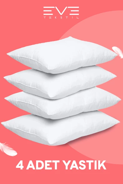 4 Adet Micro Silikon Elyaf Nonwoven Yıkanabilir Antialerjik Ev Ve Hotel Yastık 50x70cm 700 gr ürün görseli 1