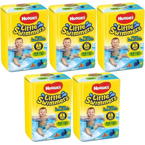 Huggıes Little Swımmers Mayo Bebek Bezi 3-4 Beden 7-15 KG 60 Adet 5Pk*12 ürün görseli 1
