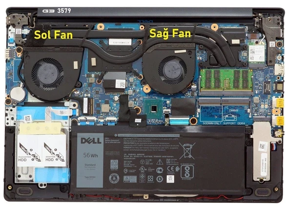 Dell G3 3579 Notebook Fan / Ver.1 (Sağ Fan) ürün görseli 1