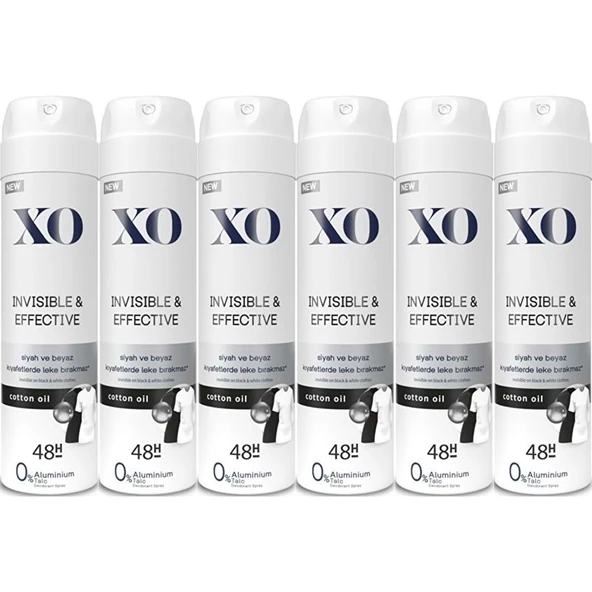 XO Deodorant 150ML Women-Kadın Invisible & Effective (6 Lı Set) ürün görseli 1
