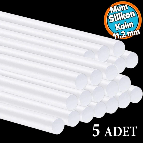 5 ADET Kalın Mum Silikon 11.2 mm Çubuk Sıcak Silikon Hobi Süs Hediyelik Eşya Maket Yapıştırma ürün görseli 1