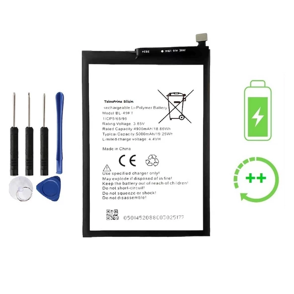 Tecno Spark 6 Go ile Uyumlu  Güclendirilmis İthal Pil Batarya BL-49FT ürün görseli 1