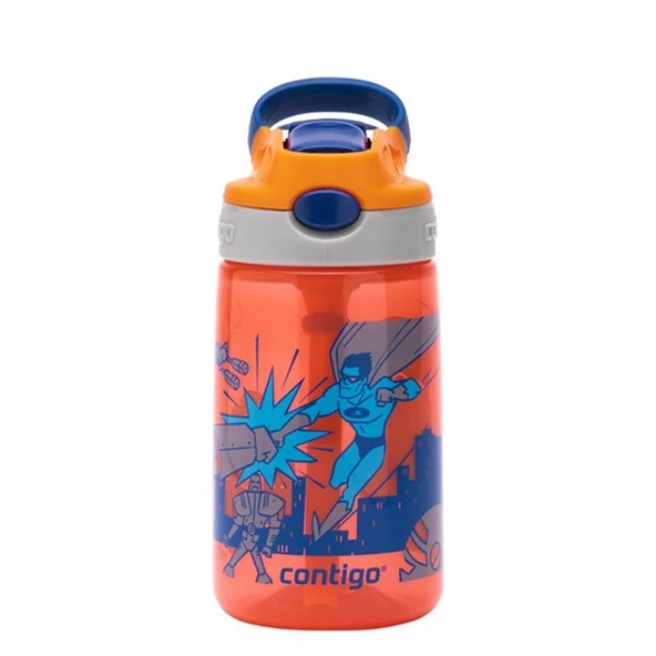 Contigo Gizmo Flip Süper Kahraman Çocuk Suluğu 420ML - Turuncu ürün görseli 1
