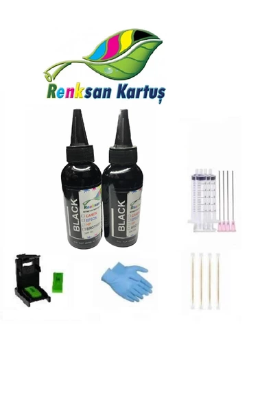 HP 338-342-343 UYUMLU DOLUM MÜREKKEP SİYAH 2'Lİ SİYAH PAKET RENKSAN ürün görseli 1