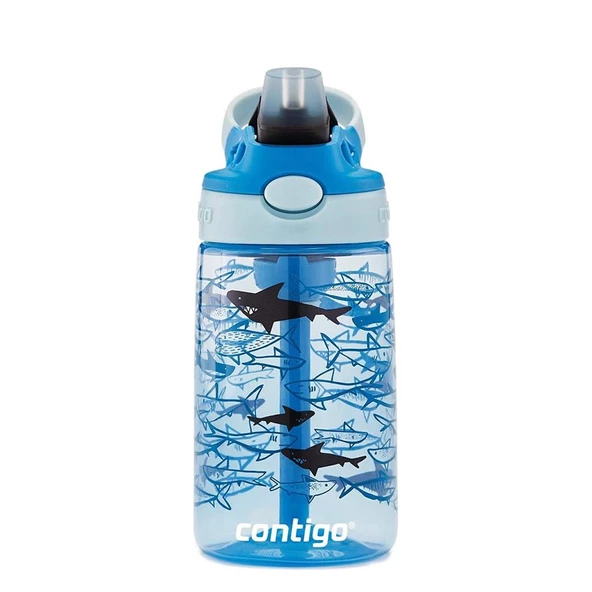 Contigo Gizmo Flip Pro Sharks Tritan Çocuk Suluğu 420ML - Açık Mavi ürün görseli 1