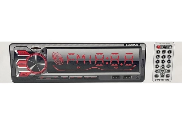 Everton RT-3022 ÇİFT USB'li USB-SD-FM-AUX- Bluetooth Oto Teyp 4x60 Watt ürün görseli 1