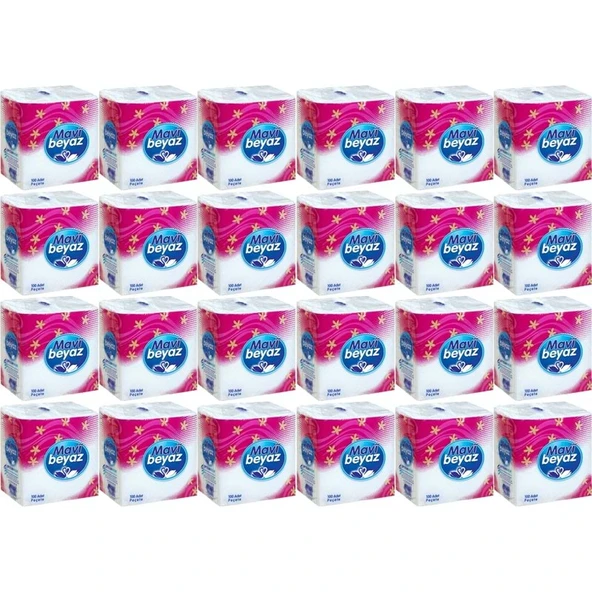 Mavi Beyaz Peçete 100 Adet (30*30CM) (24 Lü Set) 1 koli ürün görseli 1