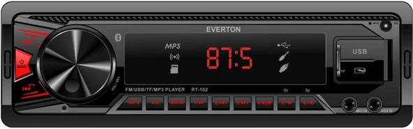 Everton RT-102 ÇİFT USB'li USB-SD-FM-AUX- Bluetooth Oto Teyp 4x50 Watt ürün görseli 1