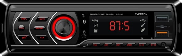 Everton RT-107 ÇİFT USB'li USB-SD-FM-AUX- Bluetooth Oto Teyp 4x50 Watt ürün görseli 1
