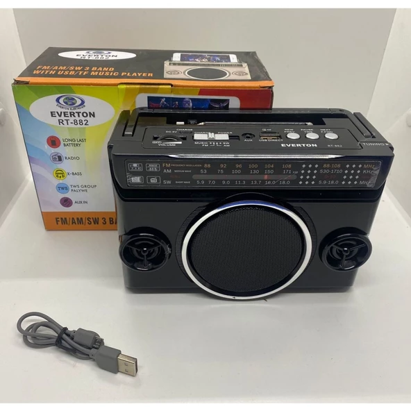 Everton RT-882 USB / SD / 3 Band Radyo Müzik Kutusu ürün görseli 1