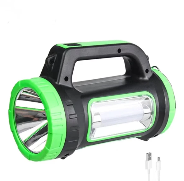PS-0818A 5w+15w Uzun Menzilli Solar Güneş Panelli Powerbank+USB Çıkış Ultra Güçlü Ledli Şarjlı Fener ürün görseli 1
